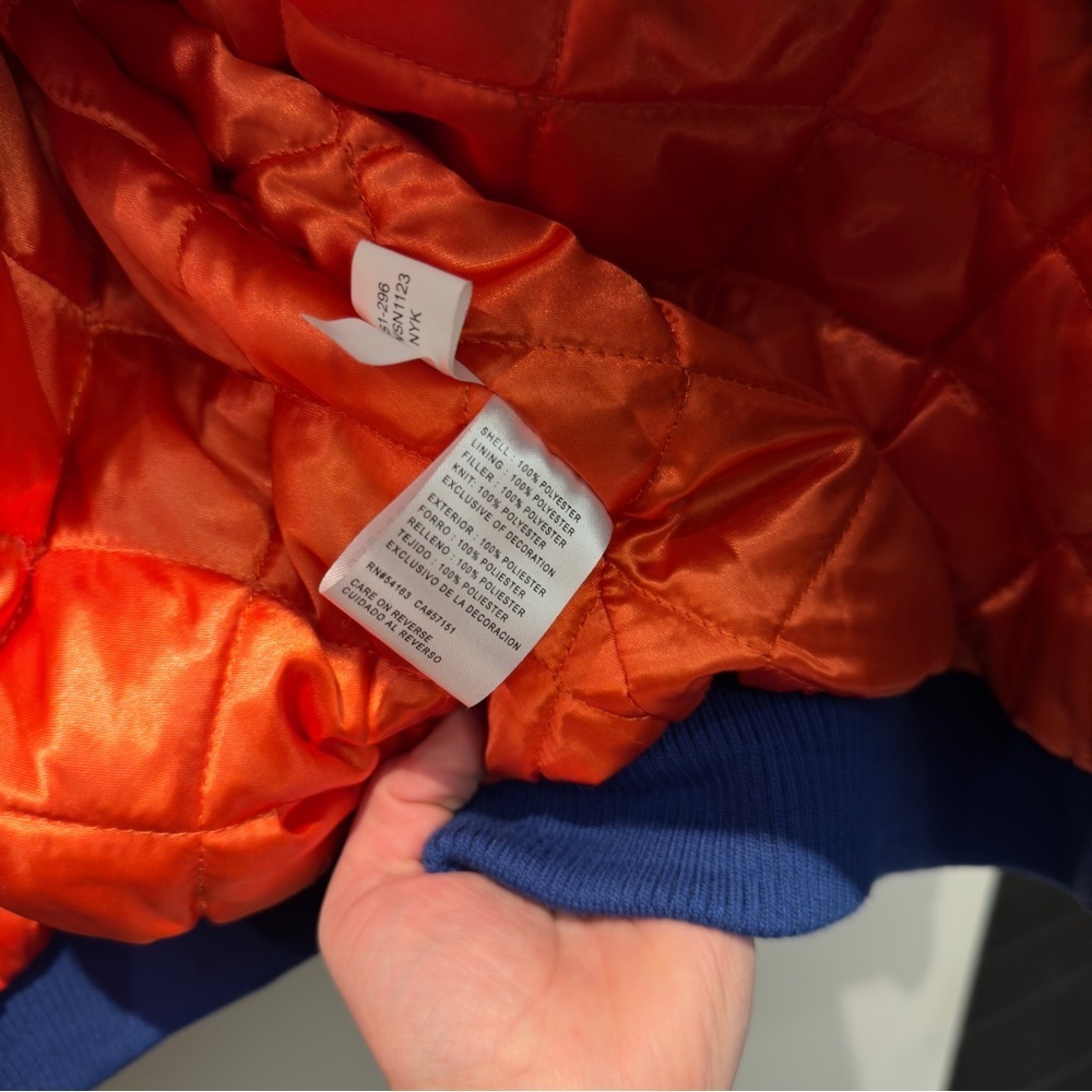 Starter New York Knicks 75th Anniversary Color Block Satin Varsity Jacket M - Picture 10 of 10
